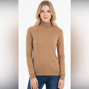 Banana Republic Brown Turtleneck Sweater Classic Knit size small merino wool